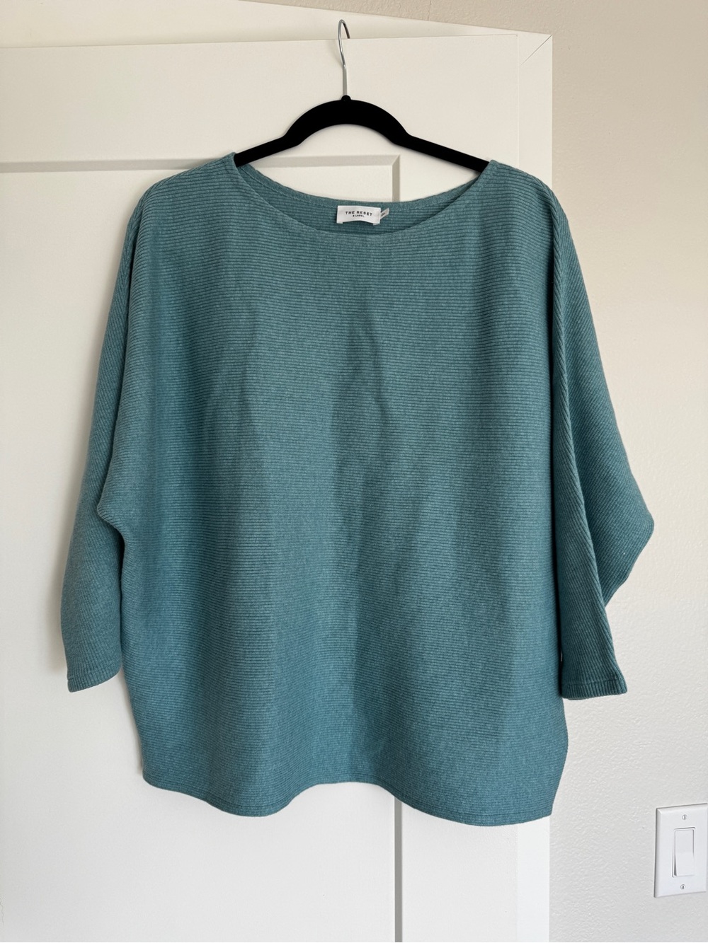 The Reset Teal Boatneck Knit Sweater